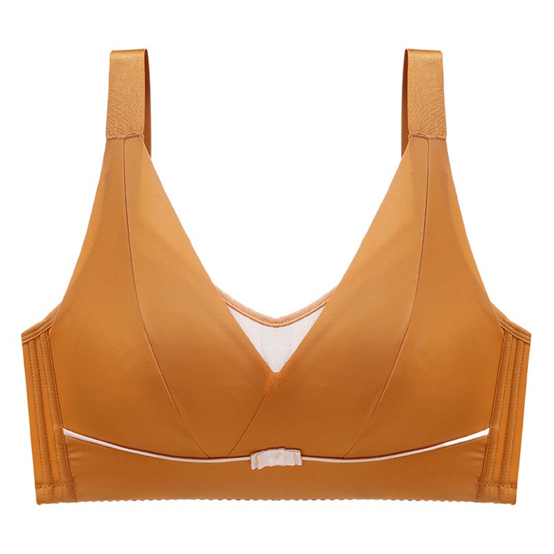 Large Size Large Chest Small Bra No Steel Rings Anti-sagging Bra Underwear Women's Thin Gathering Summer Adjustable Paramilia