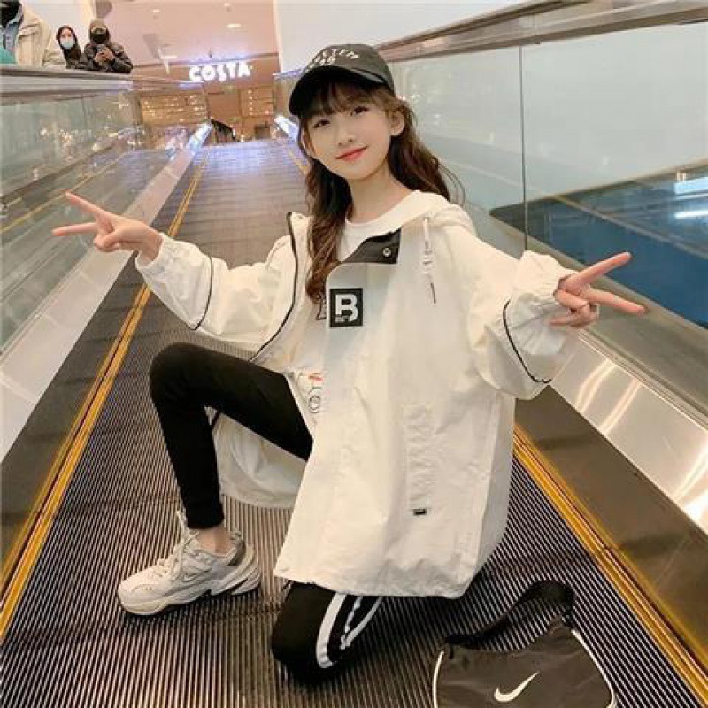 Picture of Girls' Coat Autumn 2023 New Arrival Spring Clothes Korean Style Western Style Internet Celebrant Mid-Big Children's Fashionable Top Trendy Children's Trendy Coat