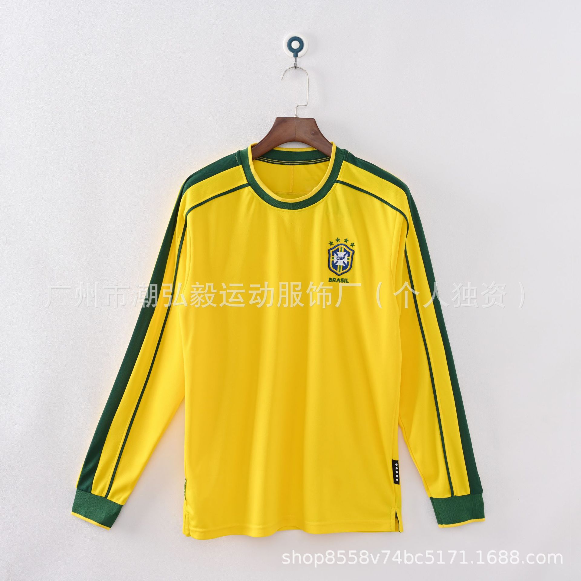 Picture of Wholesale Vintage 980204 World Cup Brazil Jersey No. 9 No. 10 Ronaldo Vintage Jersey Soccer Uniform