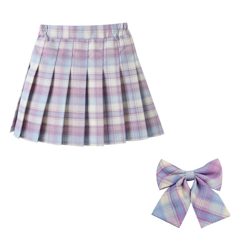 Picture of Girls' skirt children's clothing Korean style new preppy style children's short skirt class clothes plaid skirt medium and large children's pleated skirt