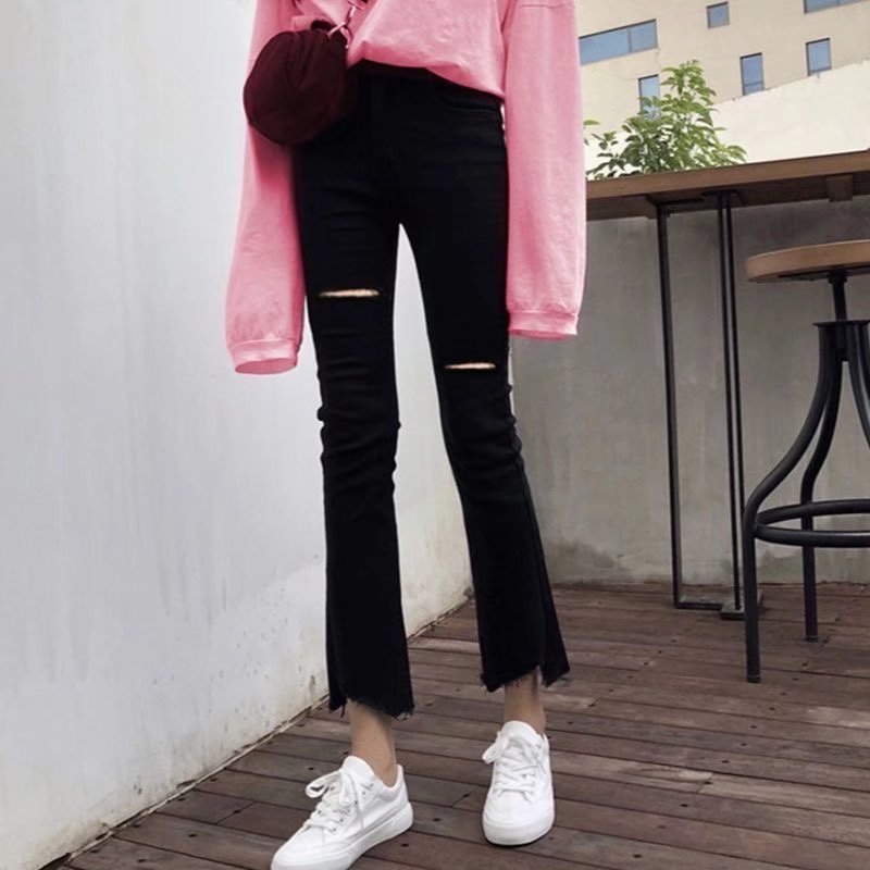 2024 chubby girls wear slim fit stretch plus size skinny jeans Girls' High waist slimming cropped pants