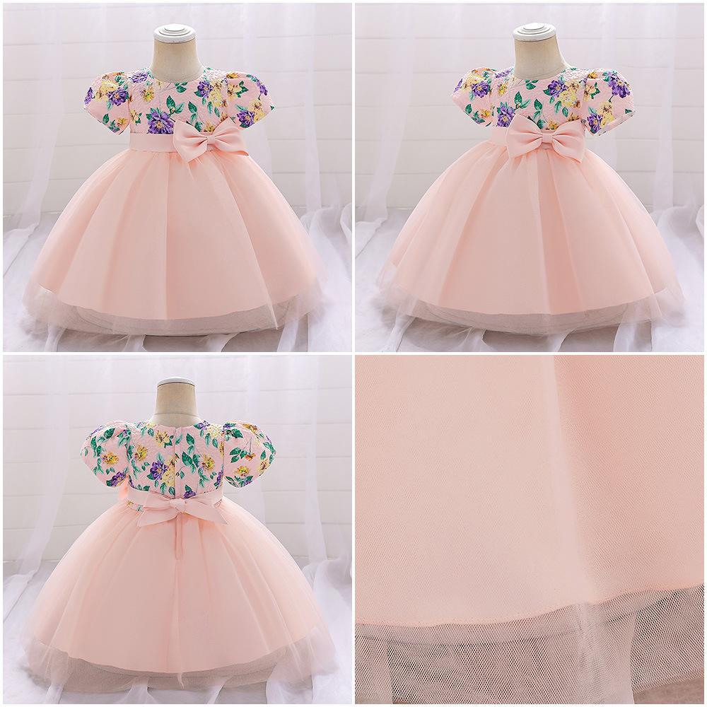 Picture of Amazon Cross-border Baby Dress Baby One-year-old Stitching Mesh Wedding Dress Girls Banquet Party Evening Dress