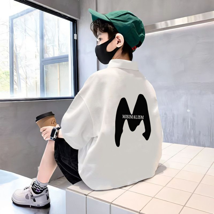Picture of Children's clothing boys' summer fashion brand short-sleeved T-shirt 2023 new big children's summer cotton polo shirt fashionable