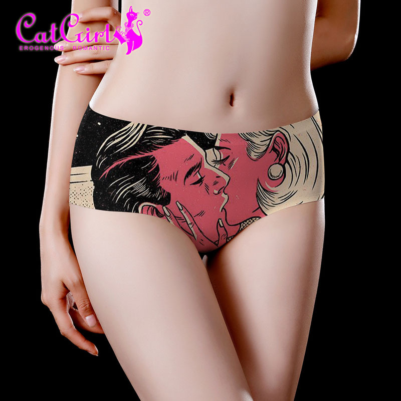 Foreign trade supply agent personality printing ladies underwear new seamless underwear low waist briefs wholesale underwear