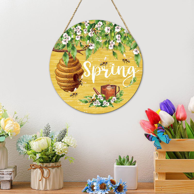 Picture of Amazon Hello spring farmhouse collection wooden ornaments wall decoration American country Spring door plate pendant