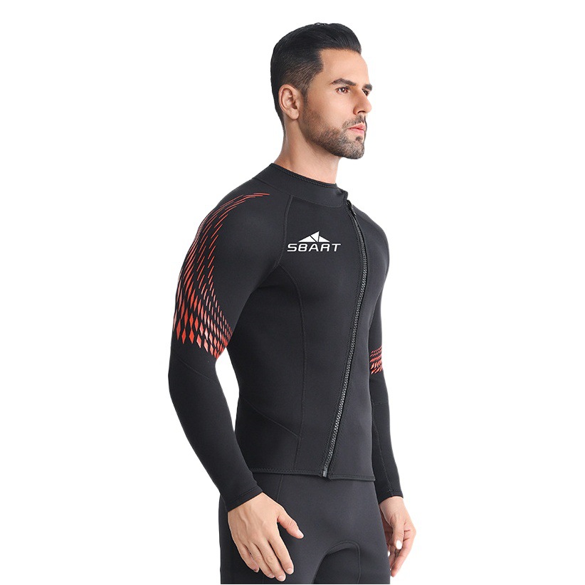 3mm Diving Suit SBART Men's Split Diving Suit Snorkeling Surfing Winter Swimsuit Cold-proof Warm Top Pants