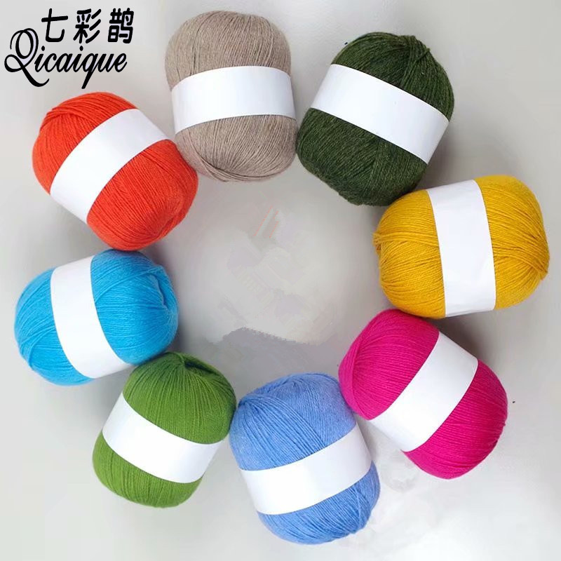Factory wholesale cashmere wool hand knitting factory cashmere wool Logo thick mink wool sweater line