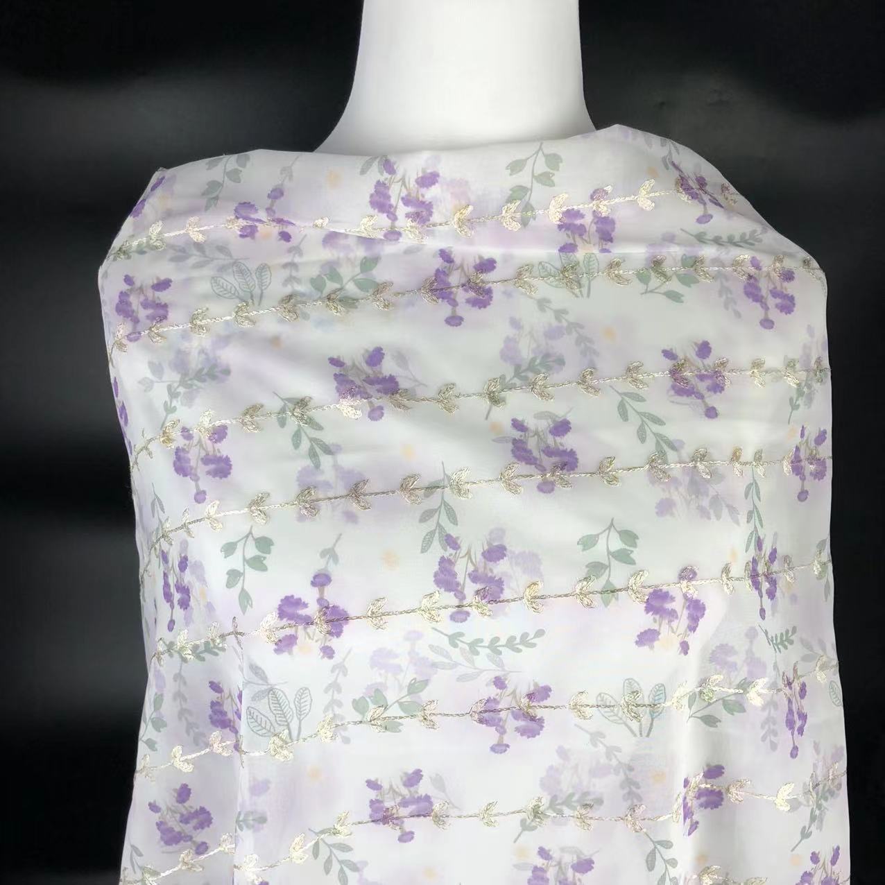 Xiaojun Textile Floral Pattern Computer Embroidery Printed Fabric Chinese Print Children's Clothing Fabric Dress Han Dynasty