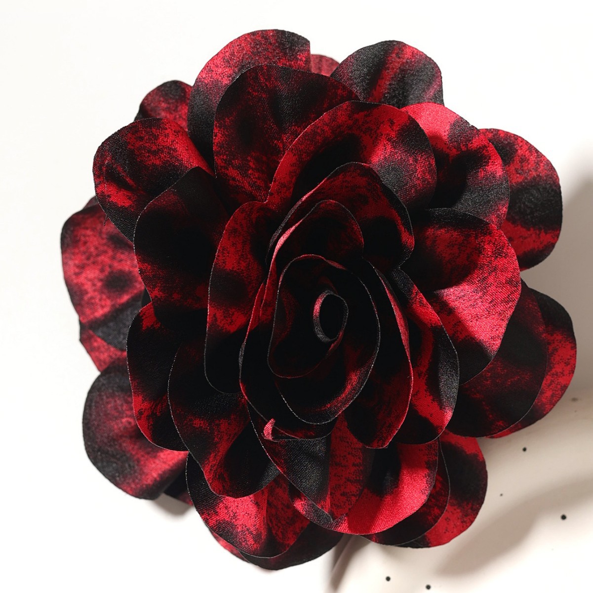 Picture of Fashion Fabric Leopard Print Camellia Hair Clip European and American Style Personality Girls' Back of the Head Flower Hair Clip Hair Accessory