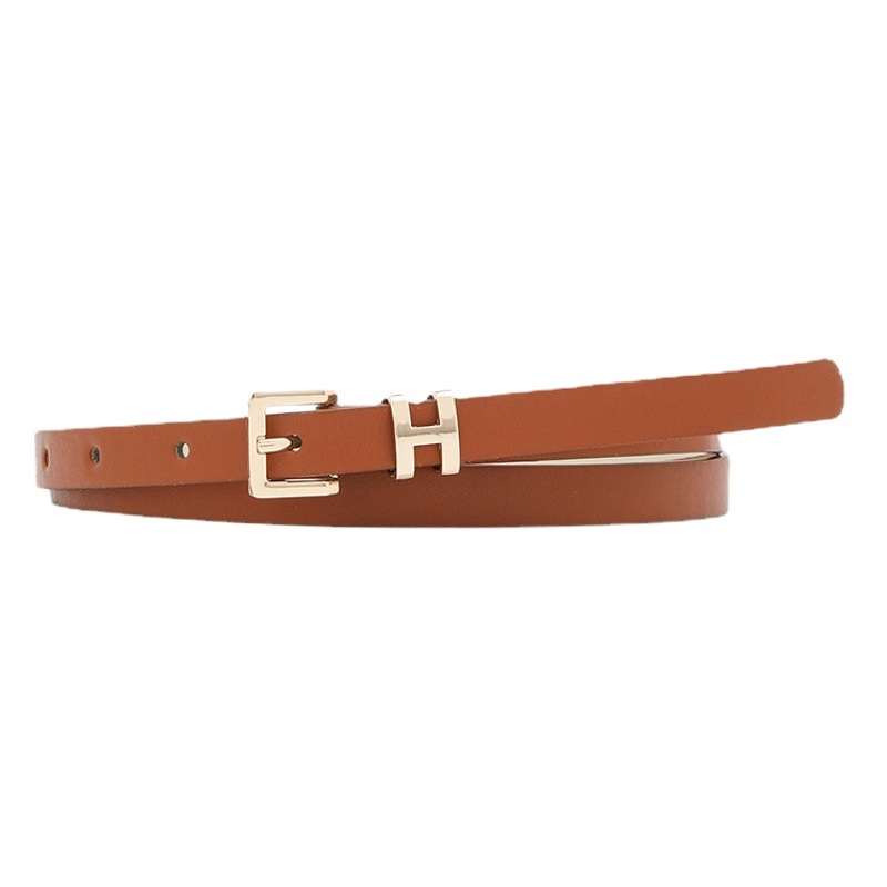 New Foreign Trade Hot-Selling I-Buckle Thin Belt for Women, Fashionable, High-End, Versatile Dress, Suit Decorative Belt