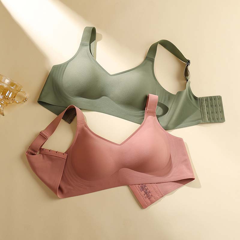 Latex 3D Jelly Soft Support Push-up Underwear Women's Traceless One-piece Non-steel Ring Adjustable Sports Thin Bra