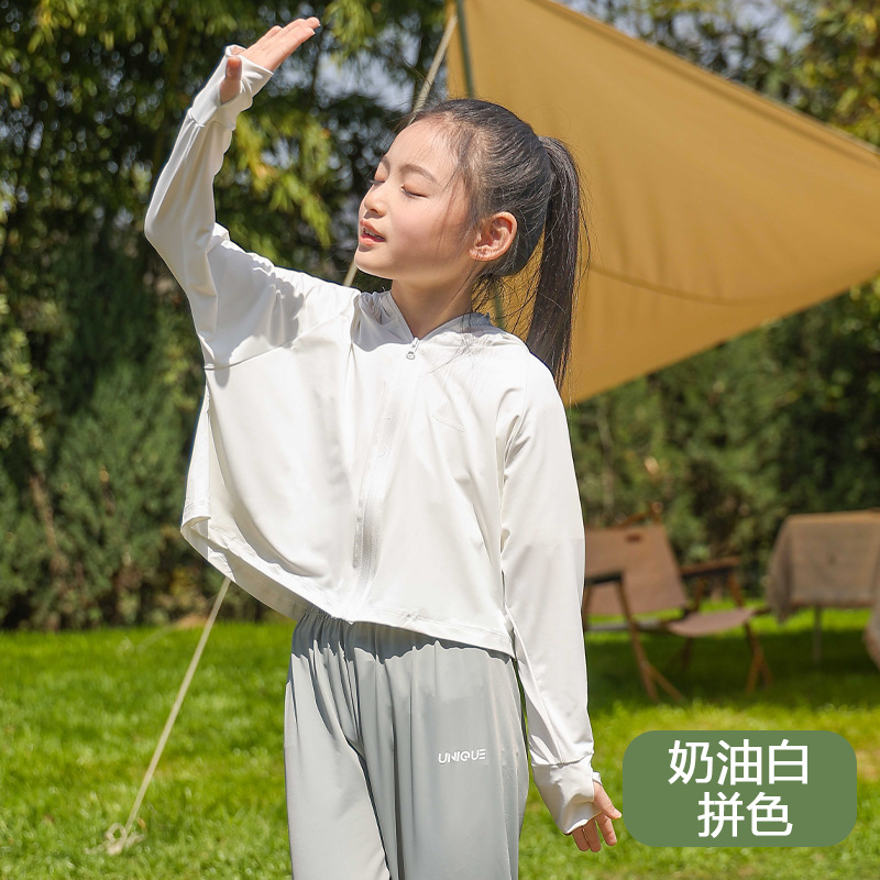 Picture of Children's Thin Lightweight Breathable Girl's Ice Silk Coat Summer Children's Sunscreen Anti-UV UPF50