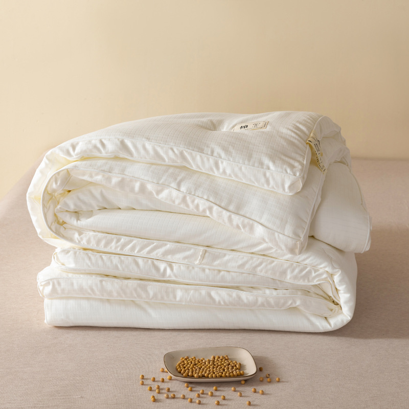 Picture of Class A pure cotton soybean fiber summer cool quilt spring and autumn single student Air conditioning child and mother quilt core machine washable