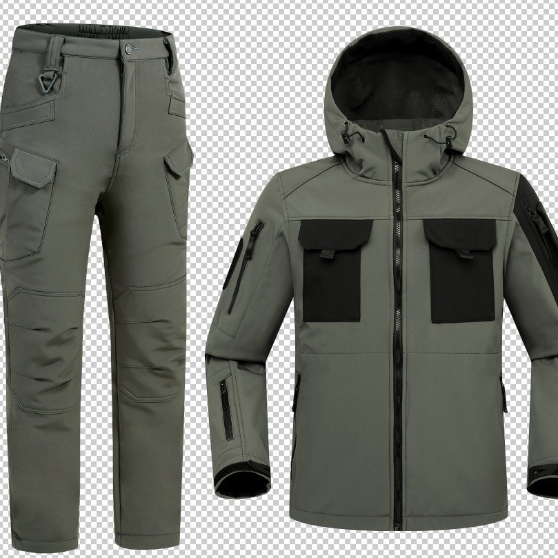 Picture of Beetle suit soft shell jacket men's outdoor commuter tactical fleece-lined thickened windproof warm jacket