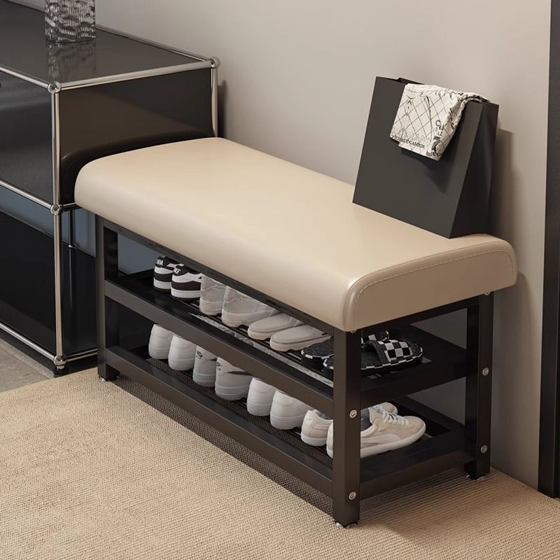 Shoe Changing Stool Home Doorway Sitting Shoe Cabinet Sitting Stool Integrated Entry Door Light Luxury Advanced Sense Shoe Wearable Stool Entrance Shoe Rack