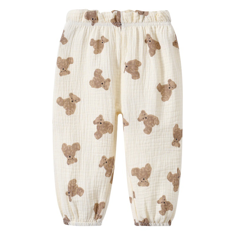 Children's Korean-style summer new anti-mosquito pants boys and girls sweet printed air conditioning pants baby skinny breathable bloomers