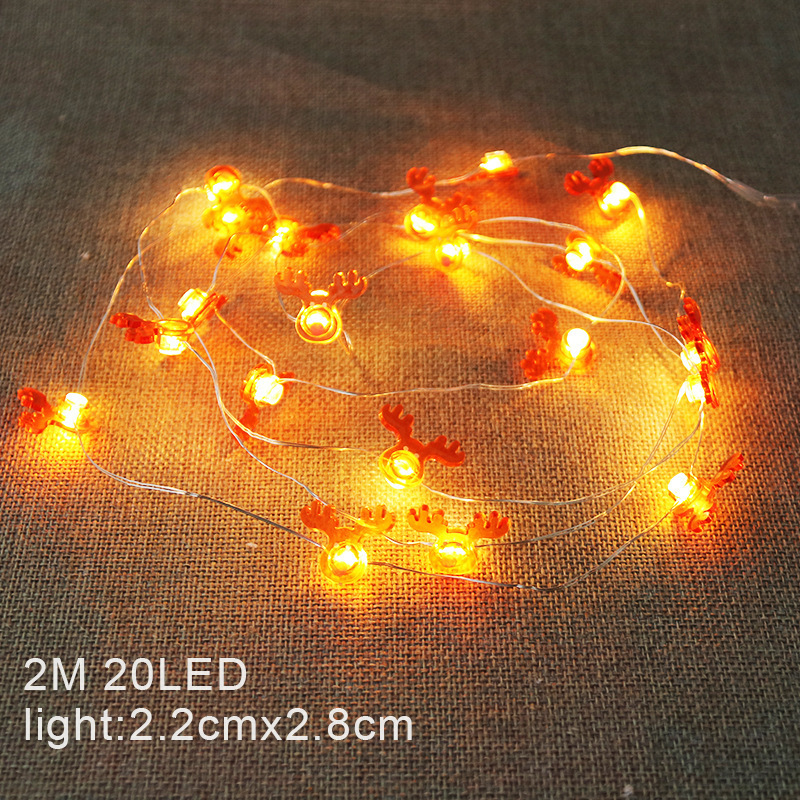 Picture of Led shape copper wire lamp mini snowman crutch snowflake fastener copper wire lamp decorative lights strictly selected light string