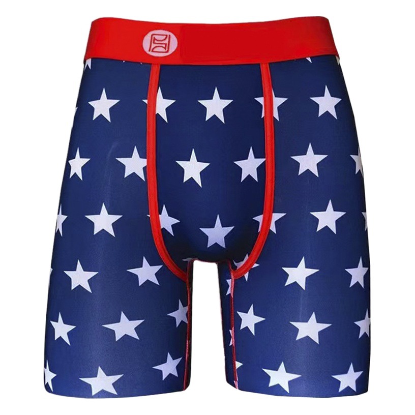 Trendy Men's Underwear Extra Long Youth 5-Point Sports Underwear Mid-Waist Boxer Shorts Wholesale