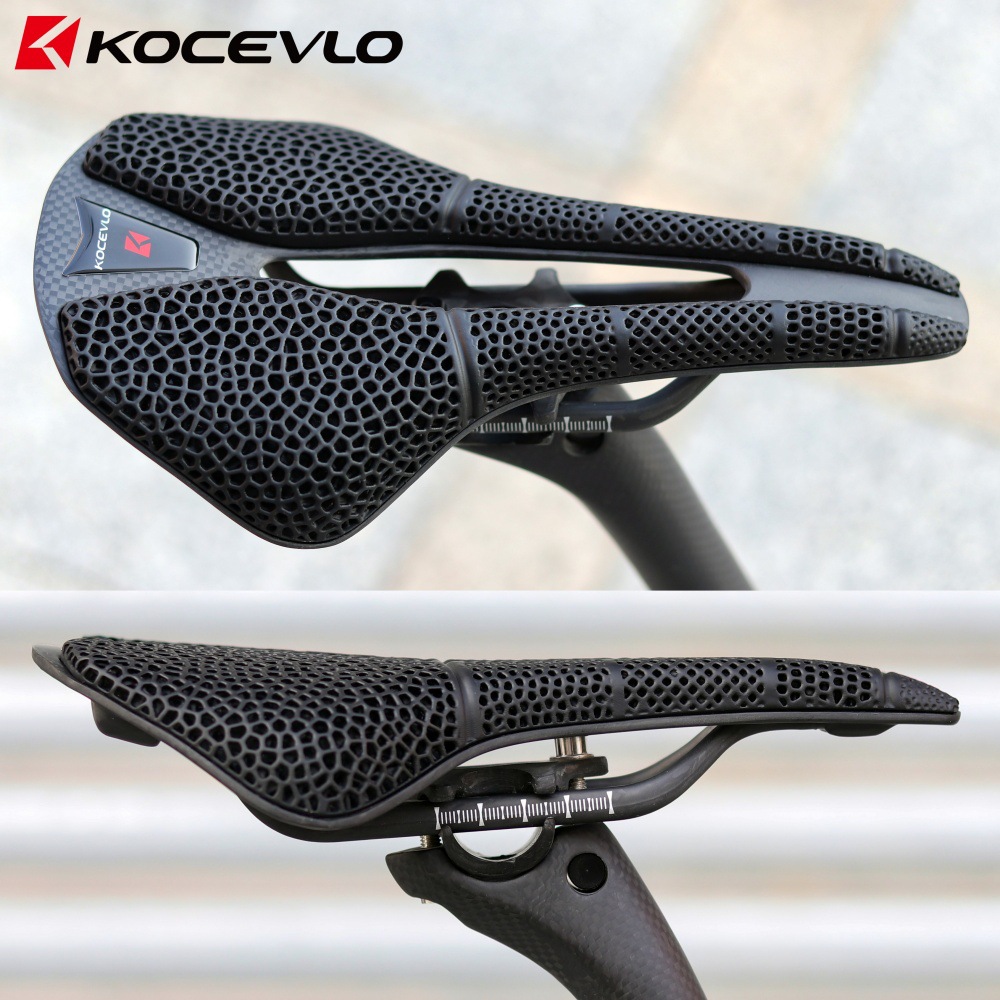 Kocevlo Carbon Fiber 3D Printed Bicycle Seat Cushion Road Bike Mountain Bike Seat Cushion High Strength Competition Cycling