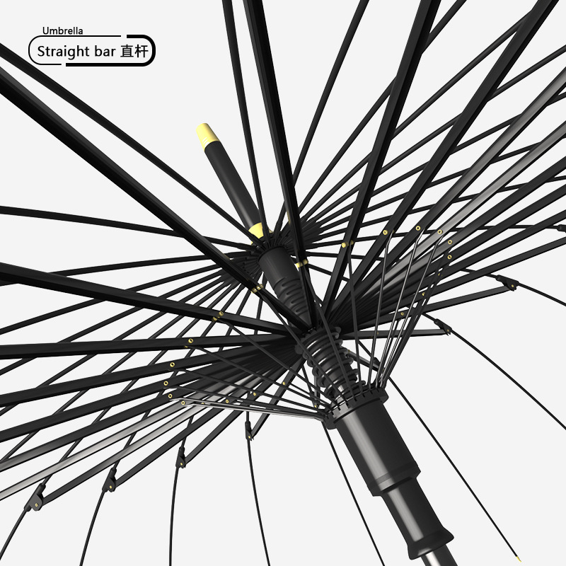 Picture of 24-bone umbrella automatic umbrella large oversized factory large wholesale straight rod long handle umbrella sunny and rainy dual-use printed logo