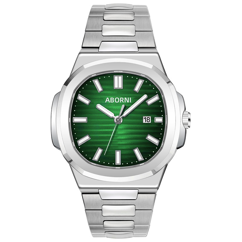 Picture of ABORNI brand new men's watch waterproof steel belt calendar quartz watch live foreign trade explosions a generation of hair