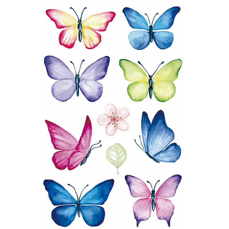 Picture of New Cross-border Cute Color Butterfly Tattoo Sticker Waterproof Small Fresh Children's Children's Six One Princess Face Sticker Color Sticker