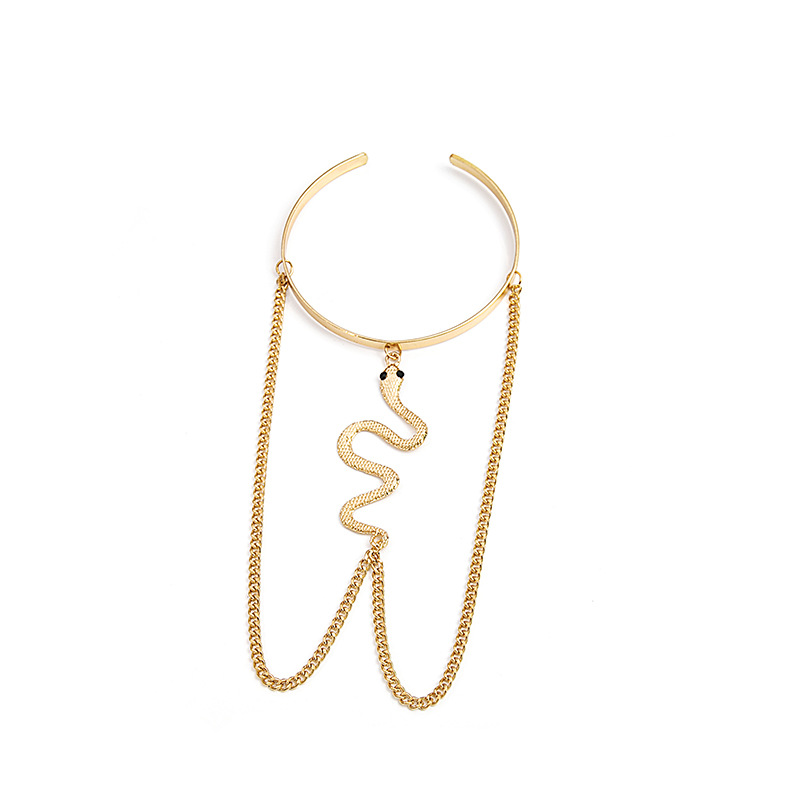 Picture of Metal Wind Arm Ring Simple Long Tassel Snake Distinctive Chain Diamond Jewelry Light Luxury High-end Ring Bracelet