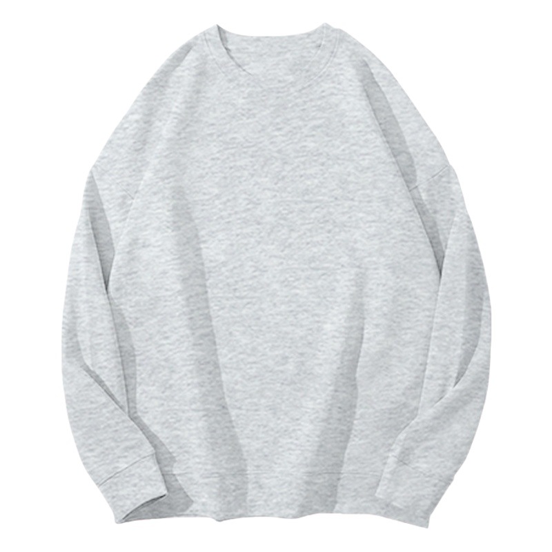 Solid color fleece-lined thick round neck sweater women's autumn and winter warm couple wear plus size bottoming shirt foreign trade South Korea women's fashion