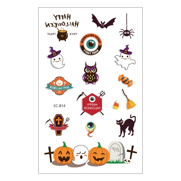 Picture of New Halloween Tattoo Sticker Funny Cartoon Fun Children Tattoo Sticker Disposable Tattoo Sticker Disposable