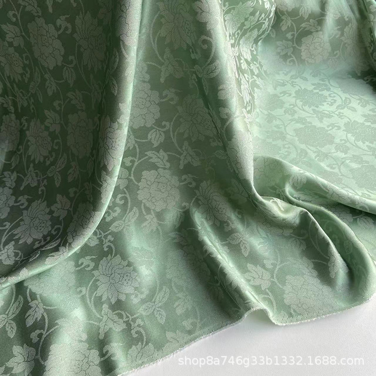 Lotus Jacquard Cut Out Flower Silk Fabric New Chinoiserie Clothing Cheongsam Dress Mulberry Silk Fabric