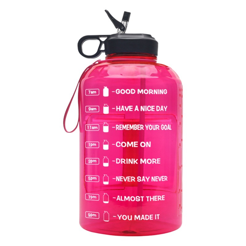 1-Gallon Plastic Large-Capacity Water Bottle 3.78L Sports Amazon Outdoor Fitness Logo-Printed Plastic Sports Water Bottle