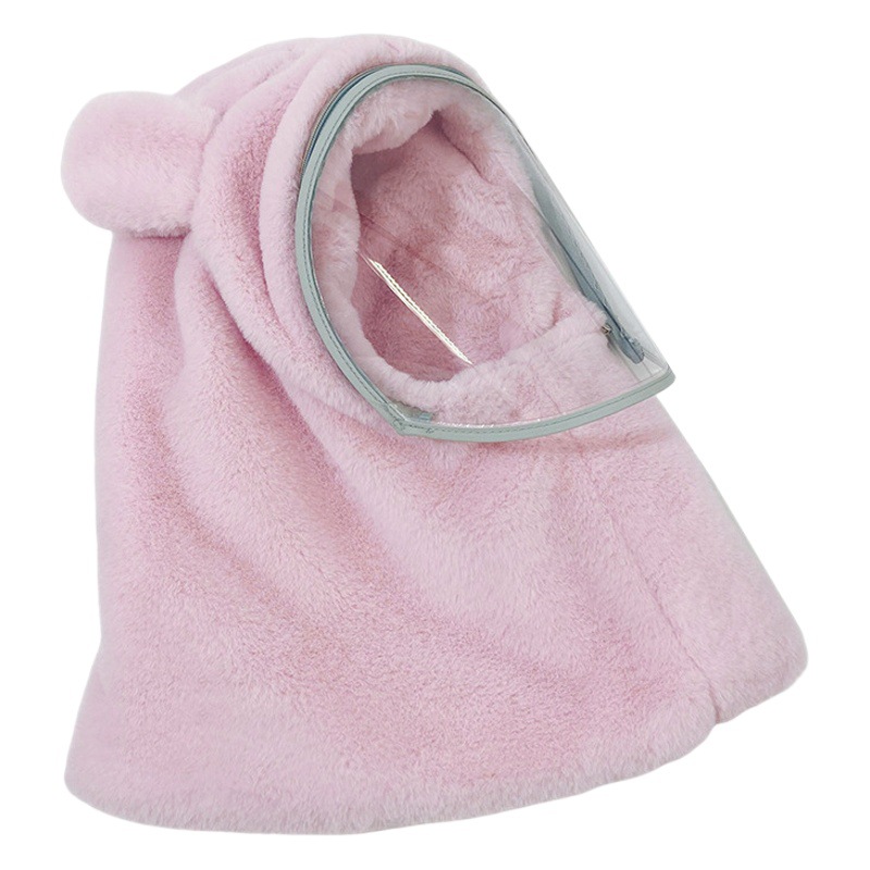 Children's Pullover Cap Winter Hat Warm Thickened Face-Covering Windproof Protective Belt Mask for Boys and Girls