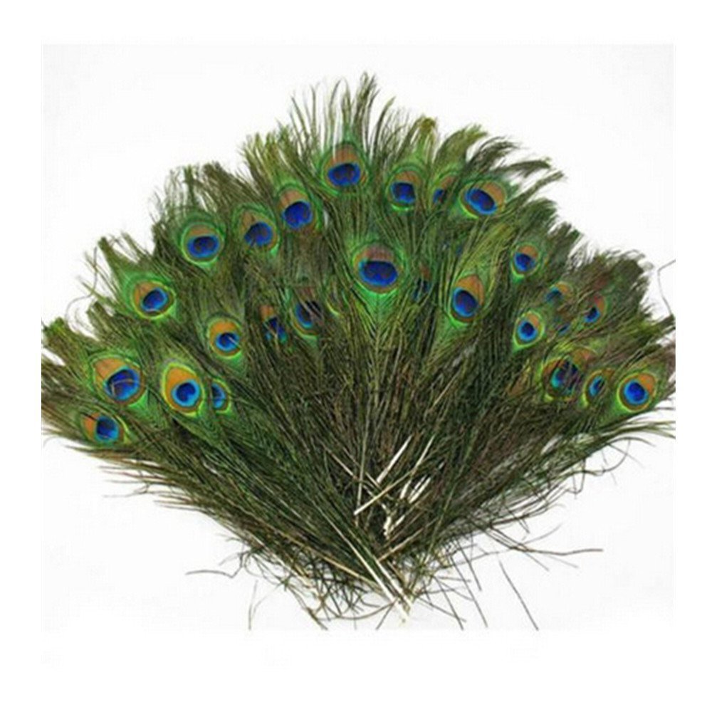 Picture of Feather Manufacturer Now Selling 30cm Peacock Feathers for Natural Flower Arrangement, Decorative Earrings, Necklaces, Dreamcatchers, and Performance Props