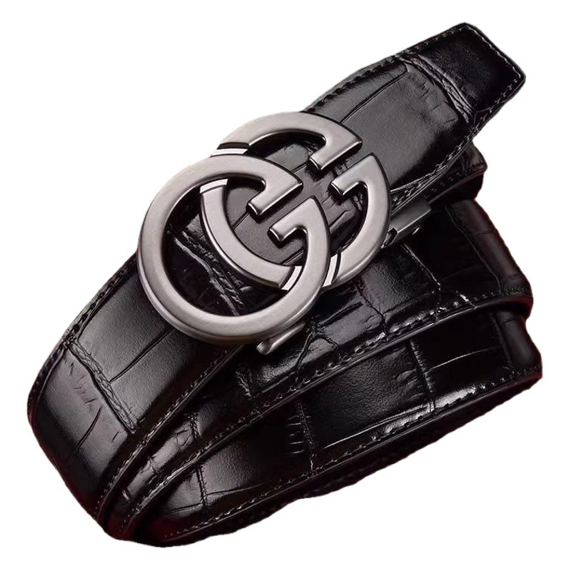 Online Hot Selling Men's Belt, Versatile and Fashionable g Letter Buckle, Automatic Buckle, Personalized Trouser Belt, Simple One-Piece Drop Shipping