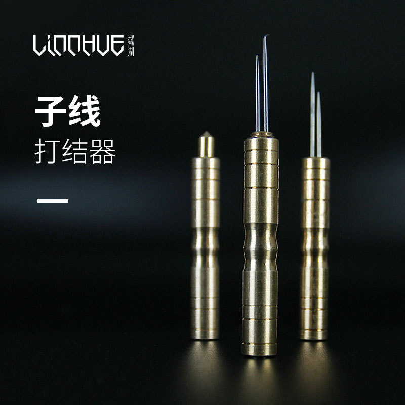 Picture of Linhu Sub-Thread Knotter Manual Straight Hook Curved Hook Tying Tool Hook Tying Tool Pure Copper with Magnet Needle Pick Wholesale