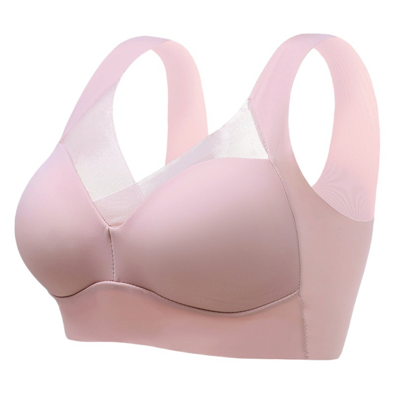 One-piece Fixed Cup Beauty Back Underwear Seamless No Steel Ring Anti-running Light Bra Women's Push-up Comfortable Sleeping Vest for Women
