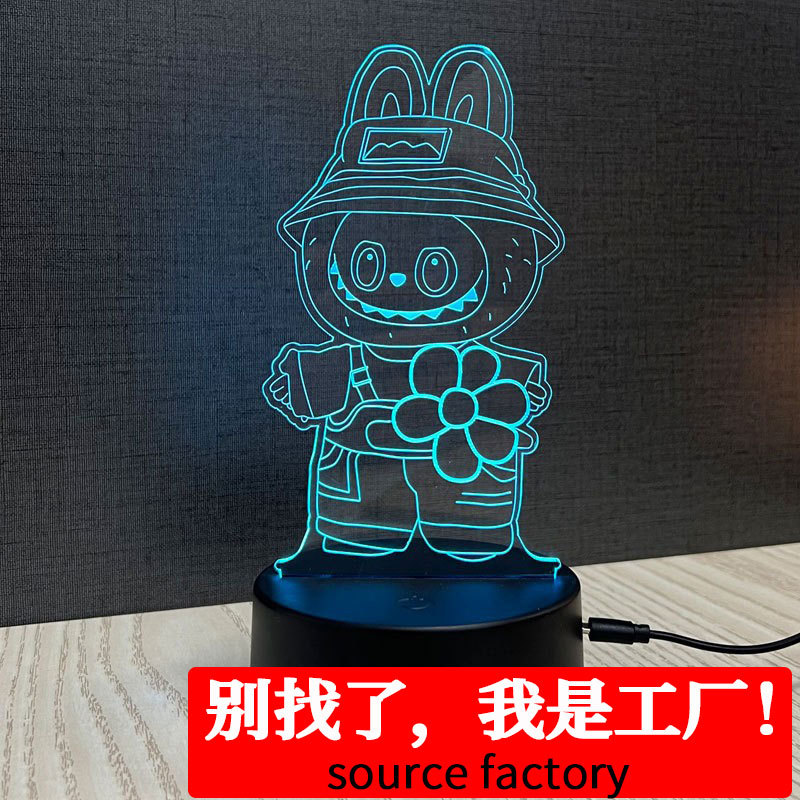 Rab cloth peripheral nightlight set Japanese and Korean students cross-border explosion models net red bedside colorful atmosphere lamp gift