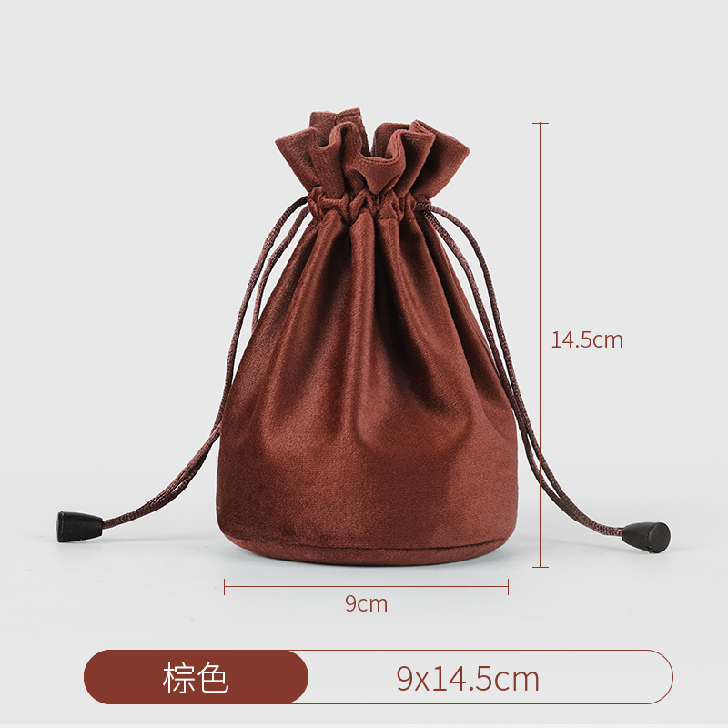 Picture of High-Bottom Velvet Round Bottom Drawstring Flap Pocket Pants, Super Soft Drawstring Jewelry, Jewelry Red Wine Packaging Bag, Curling Wand, Selfie Stick