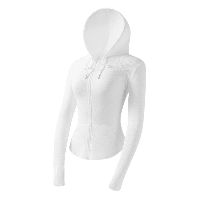 Yoga Clothing Sports Hooded Zipper Top Women's Spring and Autumn New Slim-fit Slimming Quick-drying Long-sleeved Casual Fitness Jacket
