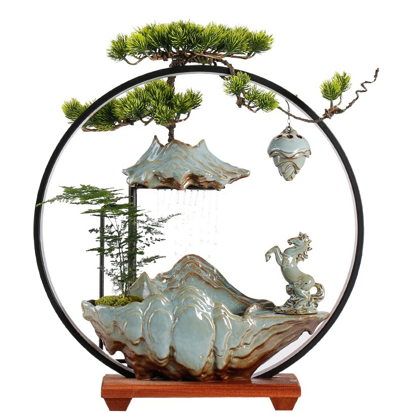 Lucky Water Ornaments Creative Home Entrance Living Room Desktop Office Circulating Water Fountain Opening Housewarming Gifts