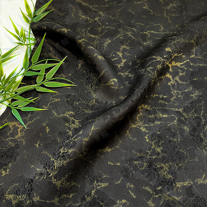 Night shadow gilt human silk jacquard fragrant cloud gauze fabric new Chinese style vest cheongsam shirt handmade fabric