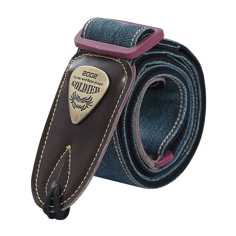 Picture of Soldier Soldier Guitar Strap Folk Wood Electric Guitar Shoulder Strap Bass Widened Leather Strap Perseus