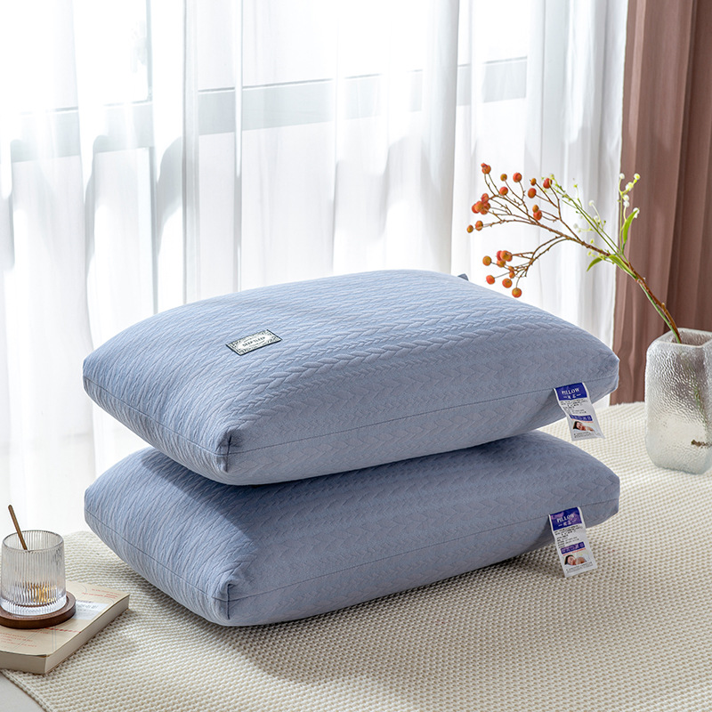 Knitted Cotton Pillow No Collapse No Deformation Pillow Core High Cervical Spine Protection Special Pair for Deep Sleeping Student Household Pillow
