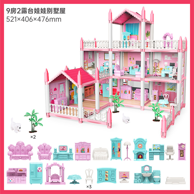 Picture of Cross-Border Assembled DIY House Castle Princess House Model Toy House Educational Doll House Girl Play House Set