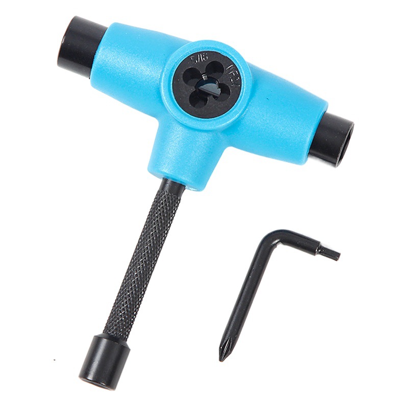 Skateboard Roller Skateboard Universal Wrench T-type Multifunctional Long Plate Debugging Tool Small Fish Plate Accessories Double-turned Sleeve
