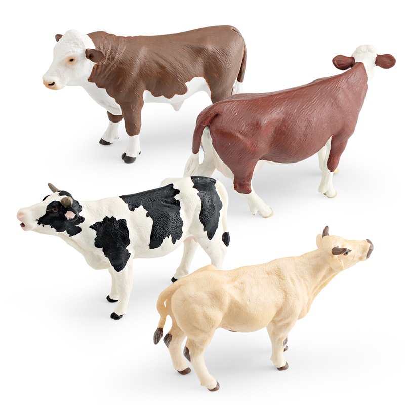 Cross-border simulation farm animal cow model flavich bull charolai cattle ranch decoration decoration toy