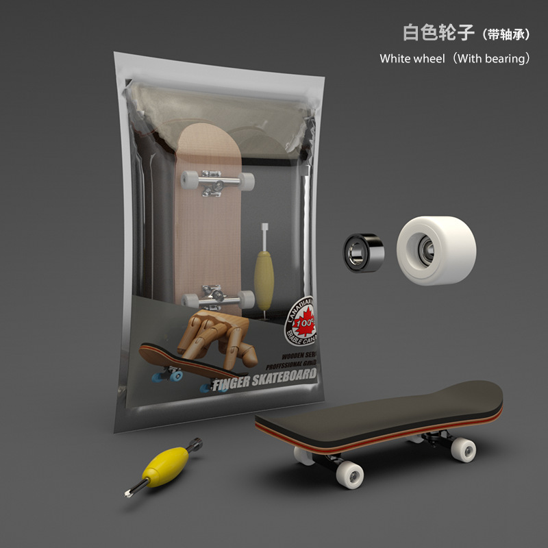 Picture of Finger Skateboard Professional Maple Double Rocker Creative Mini Fingertip Skateboard Sports Bearing Wheel Palm Skateboard