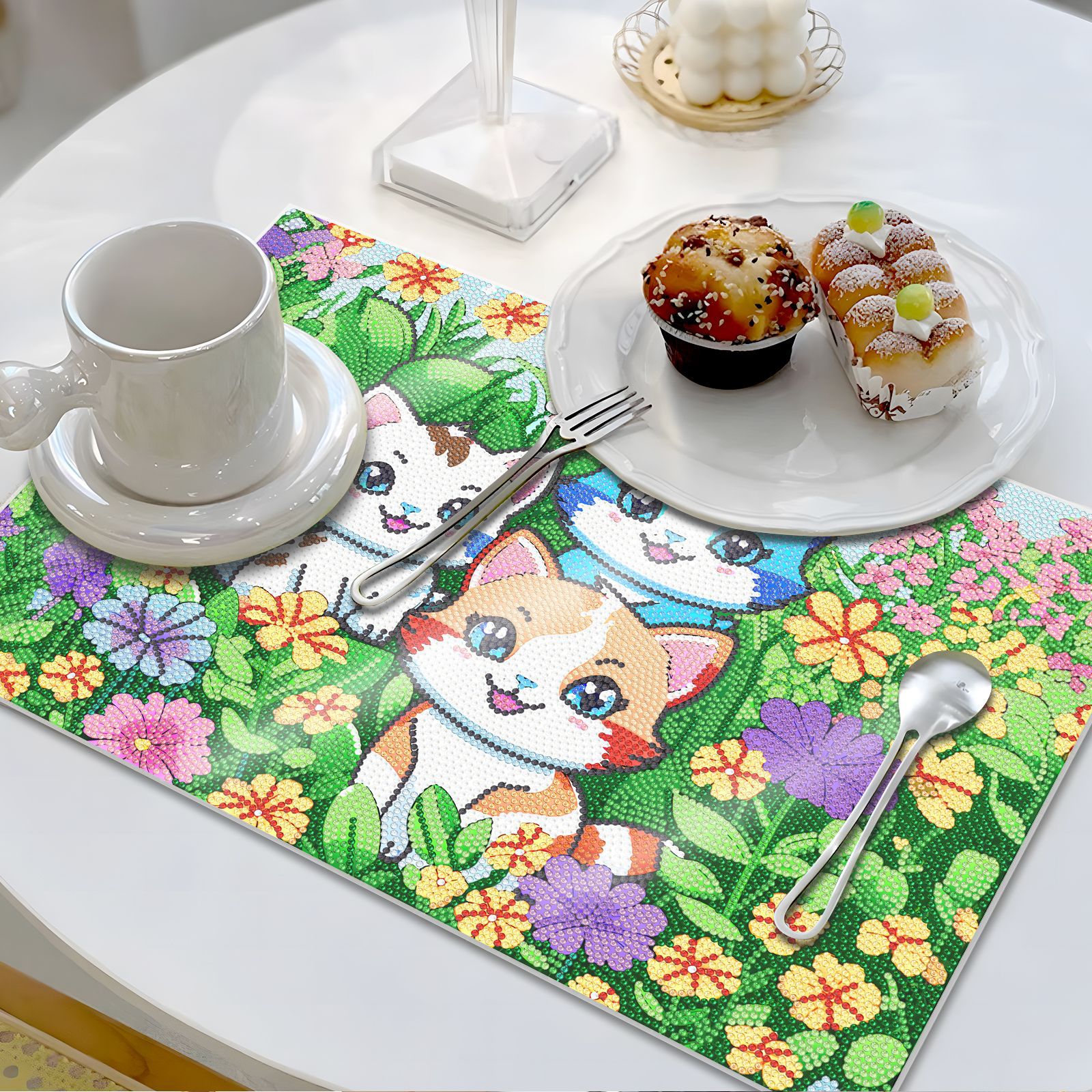 Picture of Diamond Painting Creative New Placemat Pet Home Decoration Birthday Party Decoration Painting Animal Diamond Sticker Embroidery