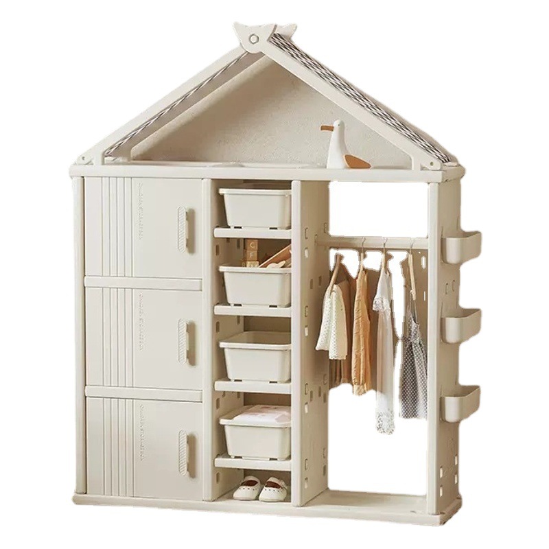 Children's Toy Storage Rack Baby Wardrobe Small Wardrobe Large Capacity Storage Rack Storage Cabinet Hello Tree Accessible Luxury Style