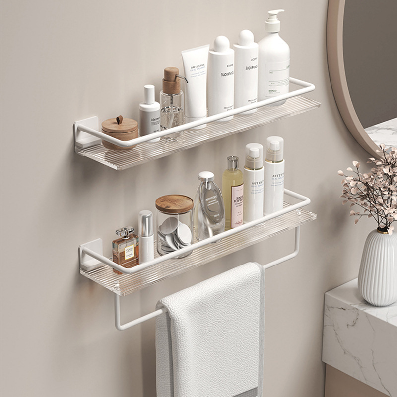 Acrylic Bathroom Rack Simple Punch-free Toilet Cosmetic Washstand Towel Storage Rack Tray